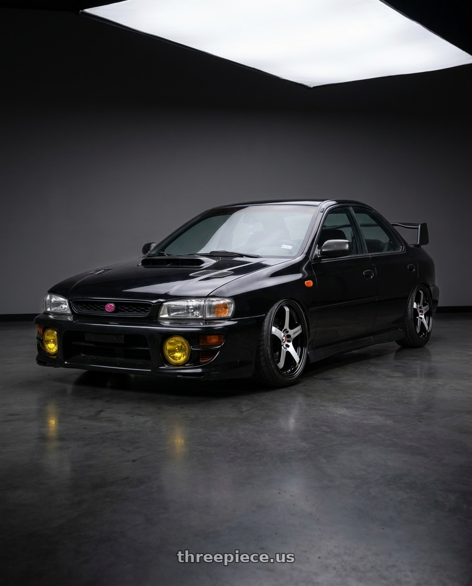 1998 Subaru Impreza GC8  with Spec-1 SPT-31 5x100/5x114.3 17x7.5 +42 Gloss Black & Machined wheels