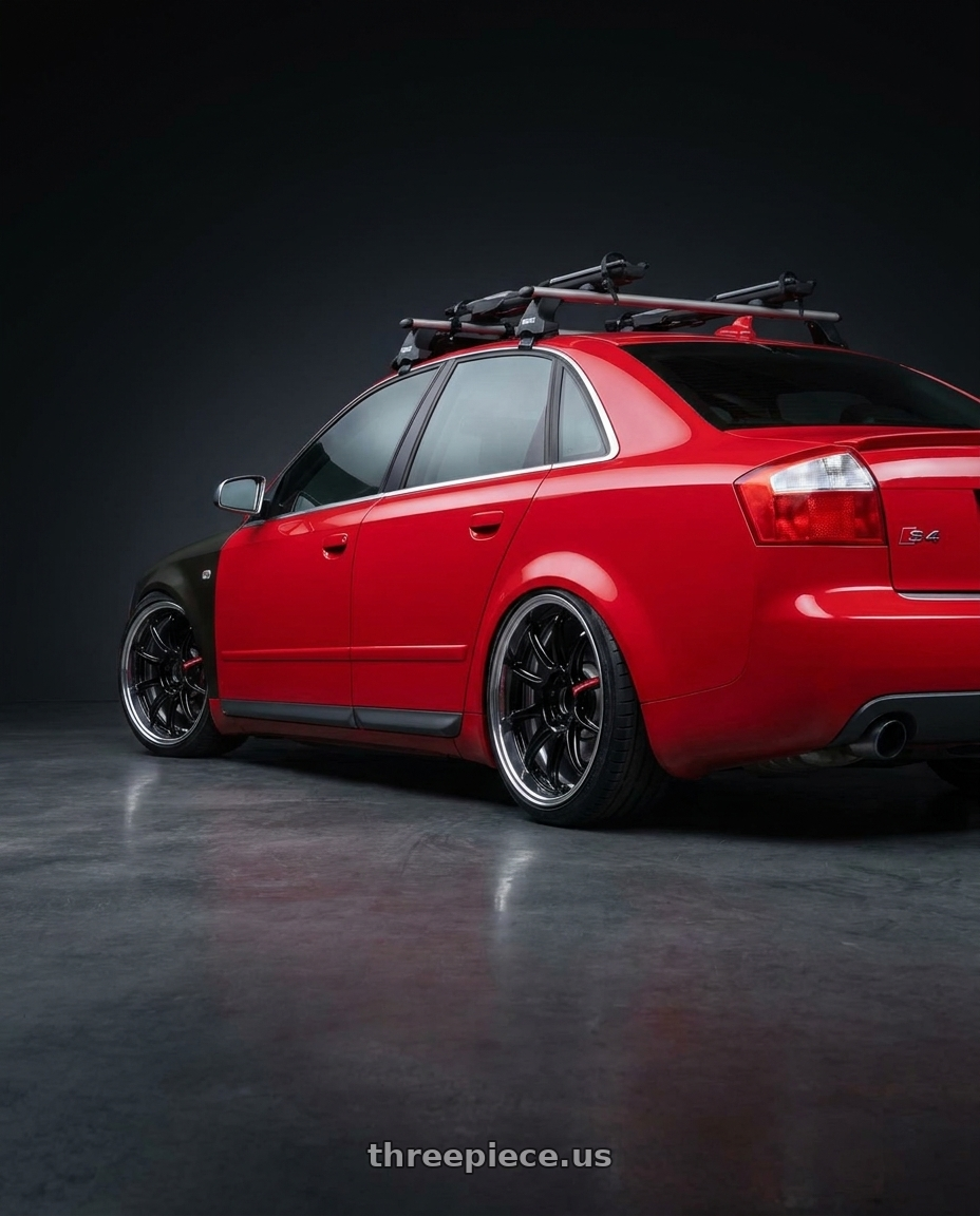 2004 Audi s4 with Emotion ZR10 2P wheels rear three quarter view slight stretch tires