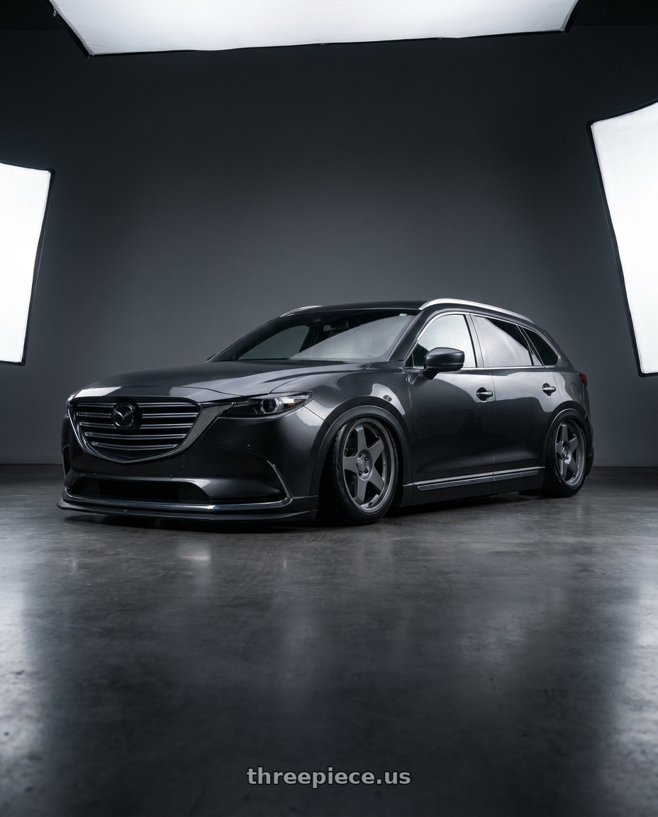 2018 Mazda cx9 grand touring with fifteen52 ALPEN MX 5x114.3 17x8 +38 FROSTED GRAPHITE (SATIN GREY) wheels
