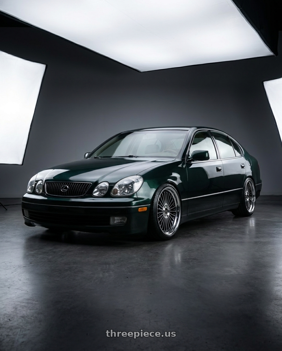 2002 Lexus GS430 with Work Emitz Black Polish 5x114.3 19x9.0 +38 wheels