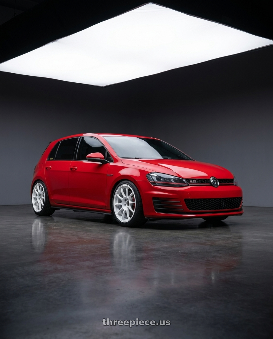 2015 Voswagan Golf with Volk Racing ZE40 5x114.3 17x8 +38 DASH WHITE wheels