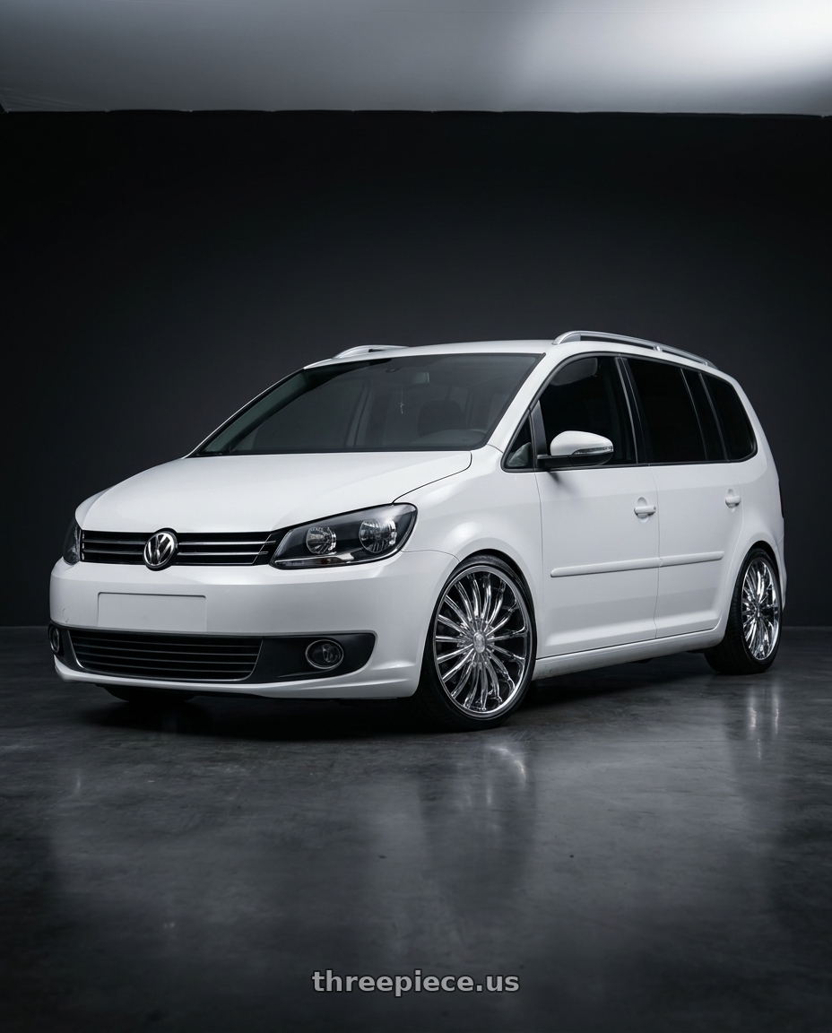 2014 VW Touran tsi with VELOCITY 11 5X114.3/5X120 20x8.5 +35 CHROME wheels