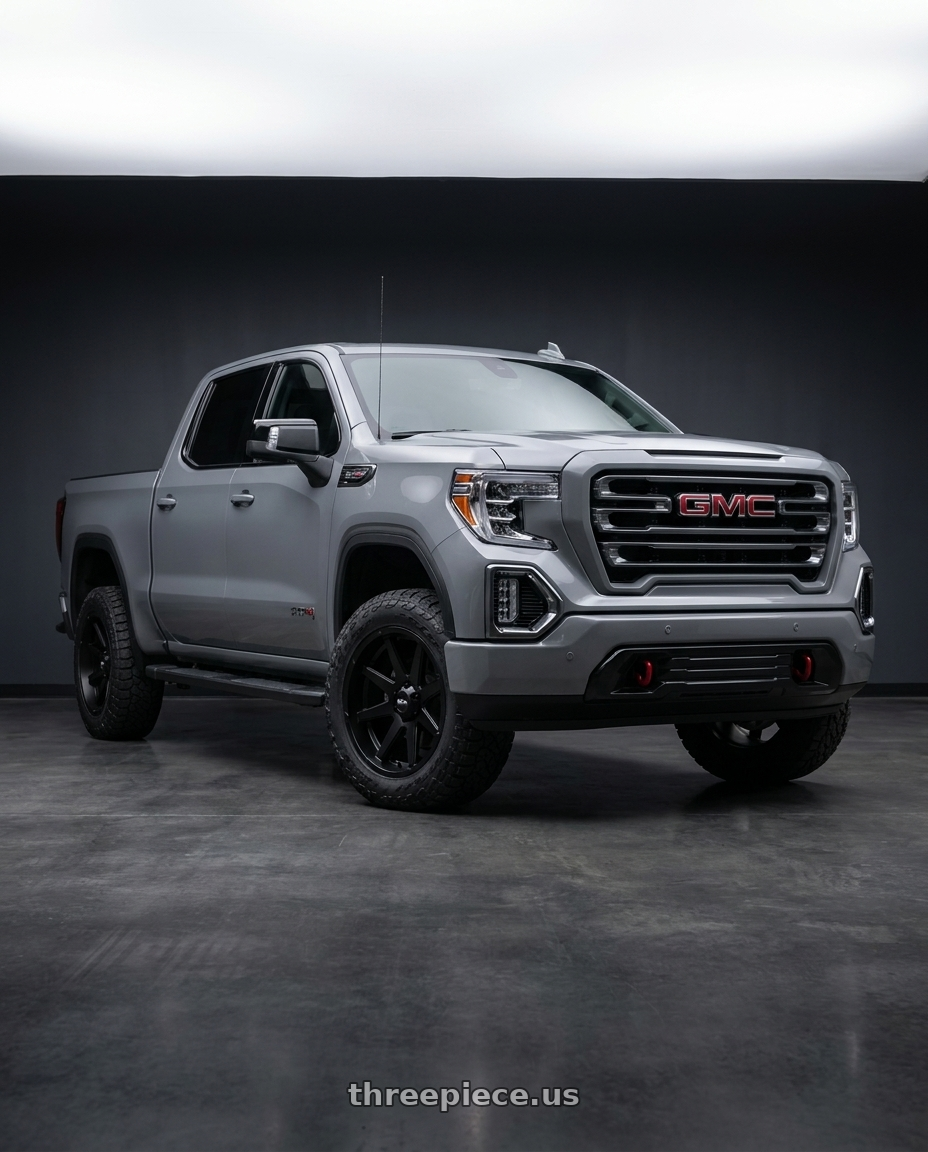 2021 GMC Sierra 1500 AT4 with Ion Type 143 6x139.7 20x10-19 Matte Black wheels