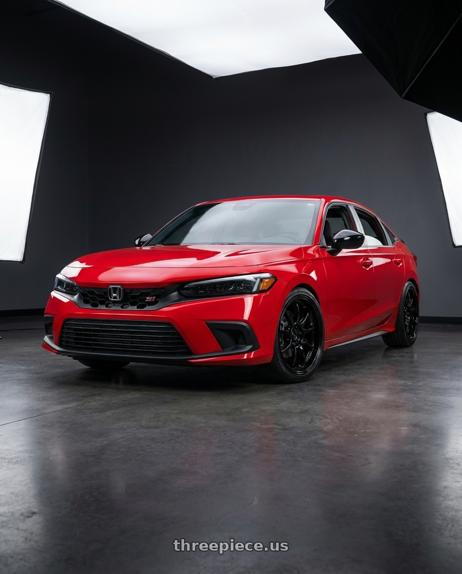 2026 Honda civic si with Work Emotion D9r 5x100 18x8.5 +32 Black wheels