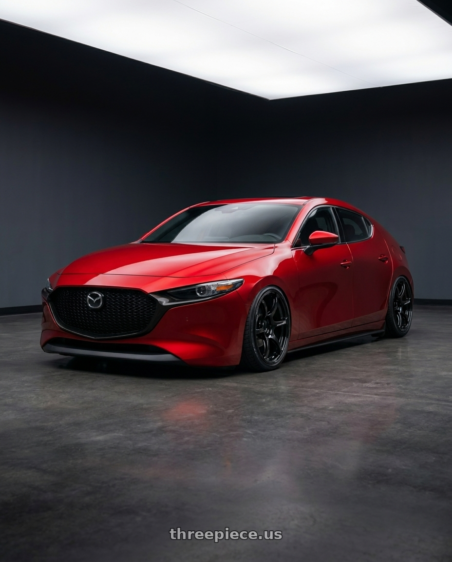2024 Mazda3 fastback with Advan RGIII 5x114.3 18x8.0+45 Gloss Black wheels