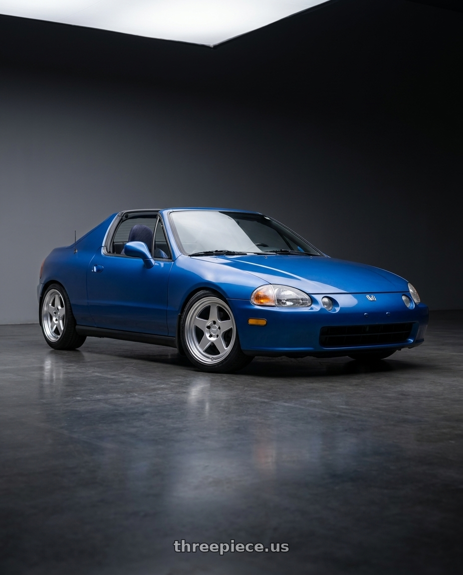 1994 honda del sol with Kansei K12H KNP 5X120 18x10.5 12 Hyper Silver wheels