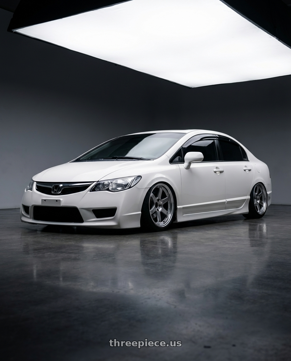 2009 honda fd2 with Volk Racing TE37SL 5x114.3 18x11 +18 DIAMOND SILVER wheels