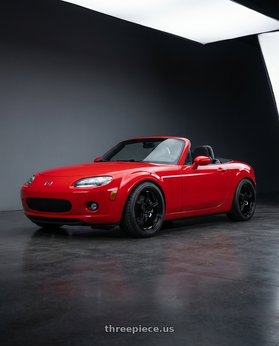2012 Mazda MX-5 Miata NC with Gram Lights 57CR 5x114.3 17x9+12 Glossy Black wheels