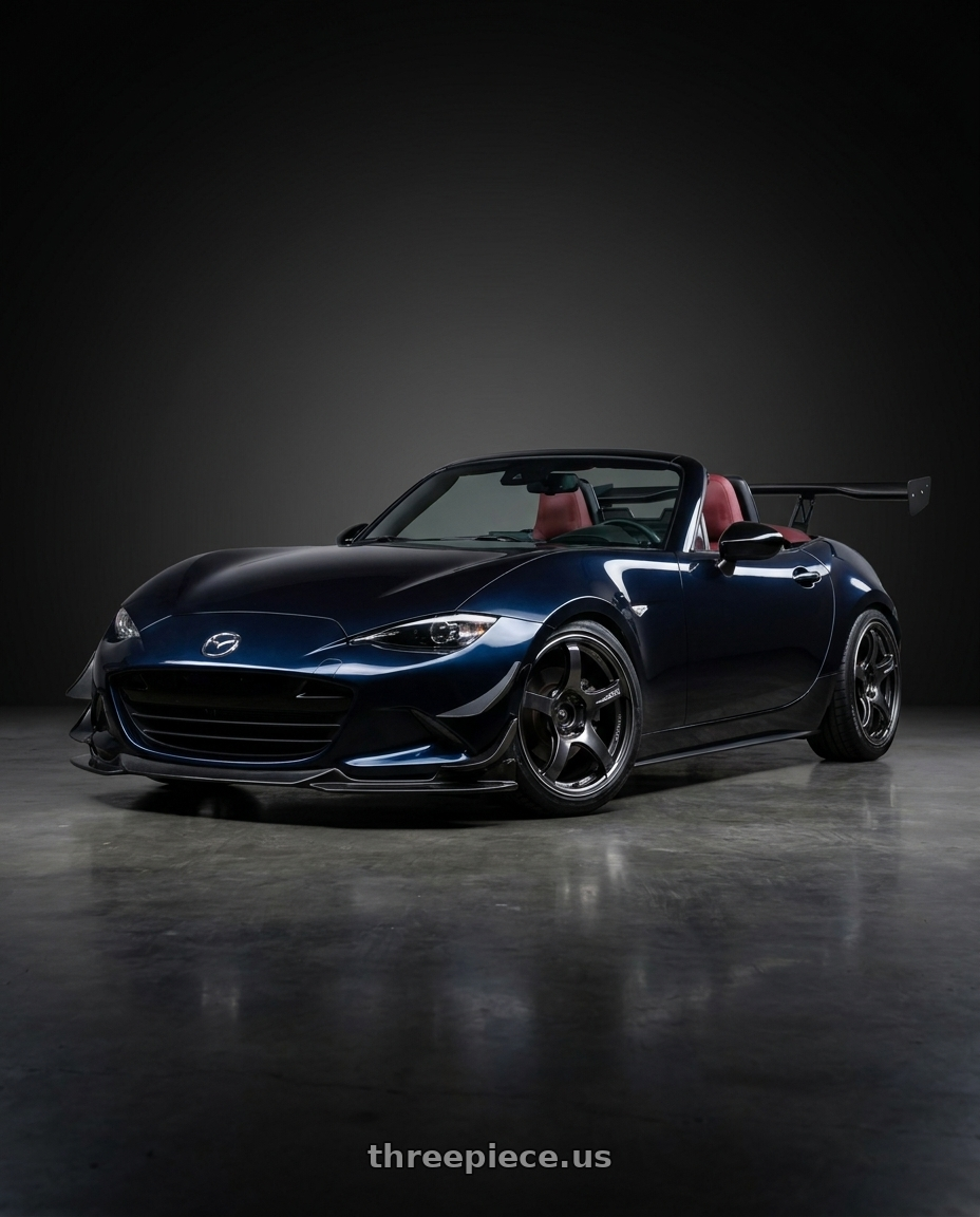 2021 Mazda Mx5 with Advan Racing TC4 4x100 17x7.0 +47 BLACK GUNMETALLIC & RING wheels