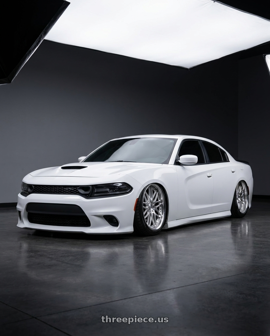 2021 Dodge Charger ScatPack with Leon Hardiritt Bugel Reverse Rim 4x98 4x100 17x7.0 ET42 Standard Disk Inset wheels
