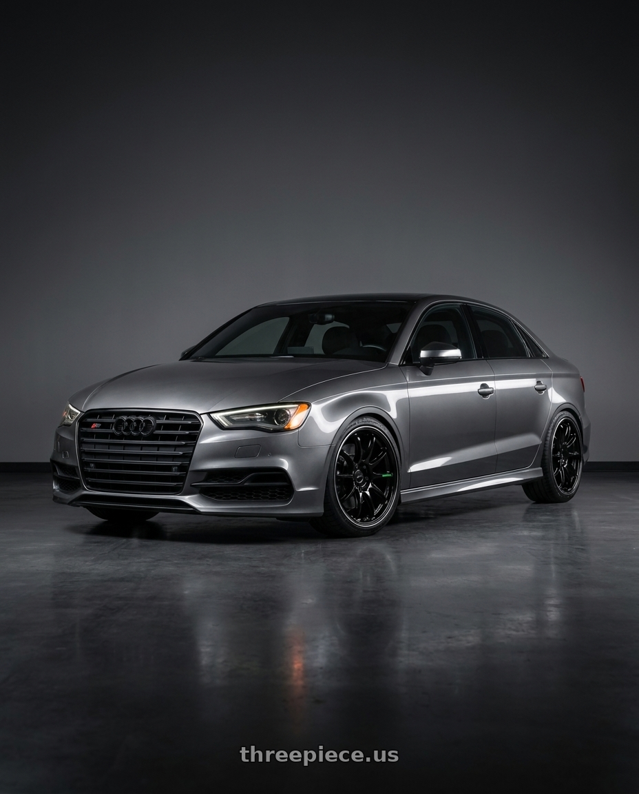 2016 Audi s3 with Work Emotion Zr10 5x112 18x8.5 +47 Black Diamond Lip Cut wheels