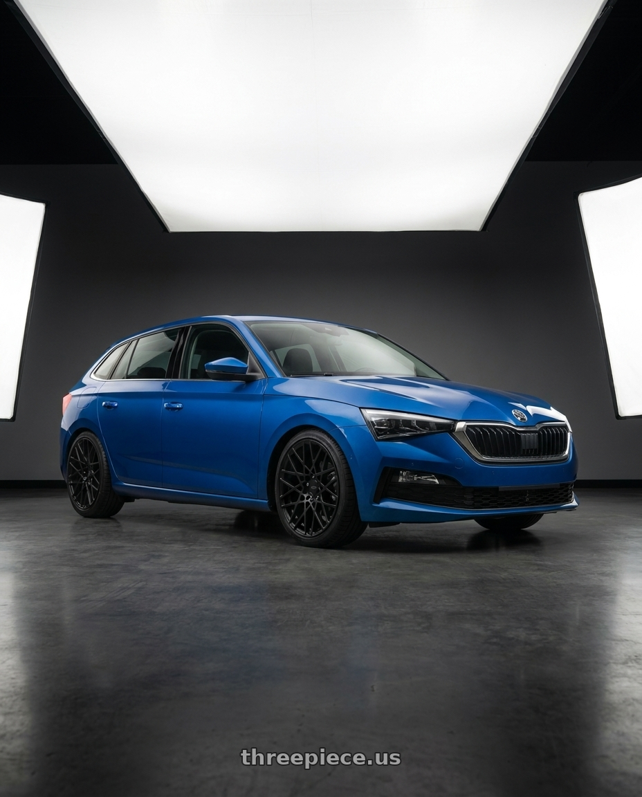 2020 Skoda Scala with Rotiform 1PC R112 BLQ 5X112 18X8.5 +35 MATTE BLACK wheels