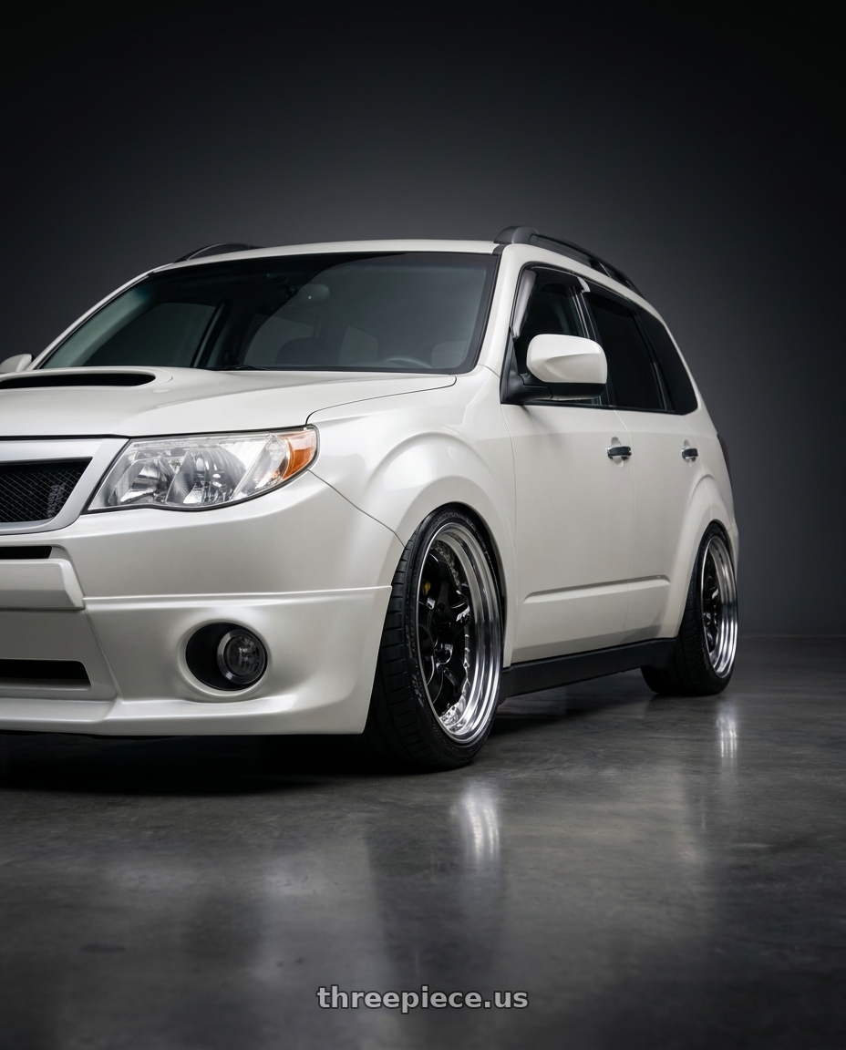 2010 Subaru forsterxt with Work Meister S1 3P 5x100 18x7.5+37 R Disk Black wheels