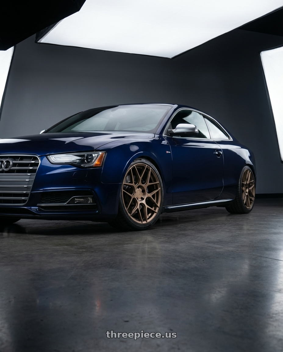 2014 Audi S5 B8 with Aodhan AFF2 5x112 19x8.5+35 Matte Bronze wheels