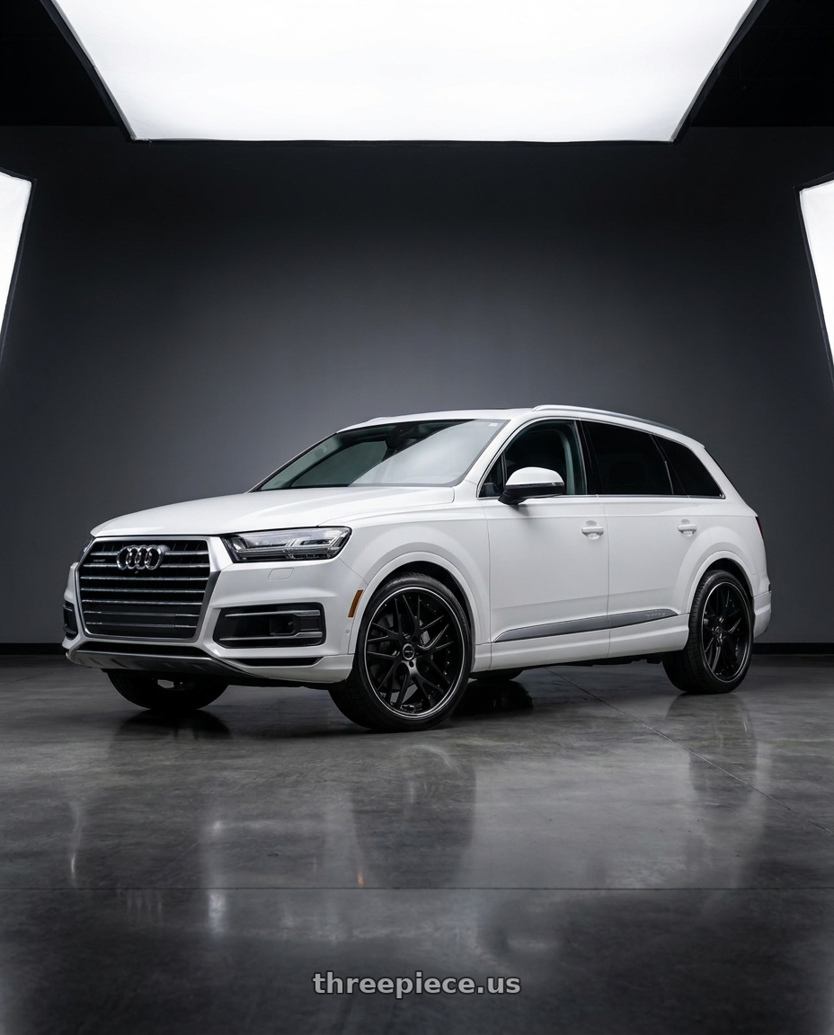 2019 audi q7 with Work Gnosis Cvx 5x114.3 22x10.5+45 H Disk Matte Black wheels