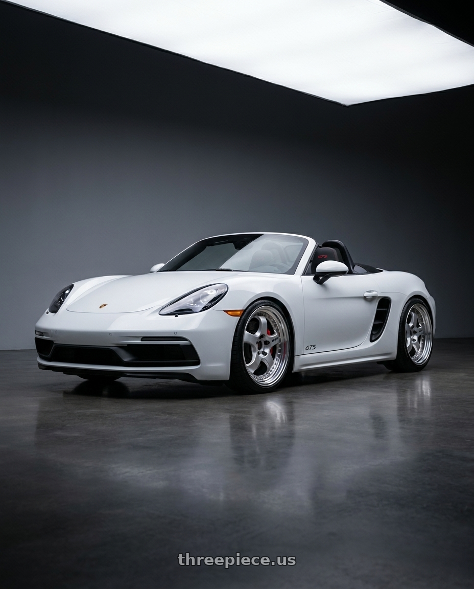 2018 Porsche boxer gts white with Work Meister S1 3P 5x130 19x10.5+48 O Disk Silver wheels