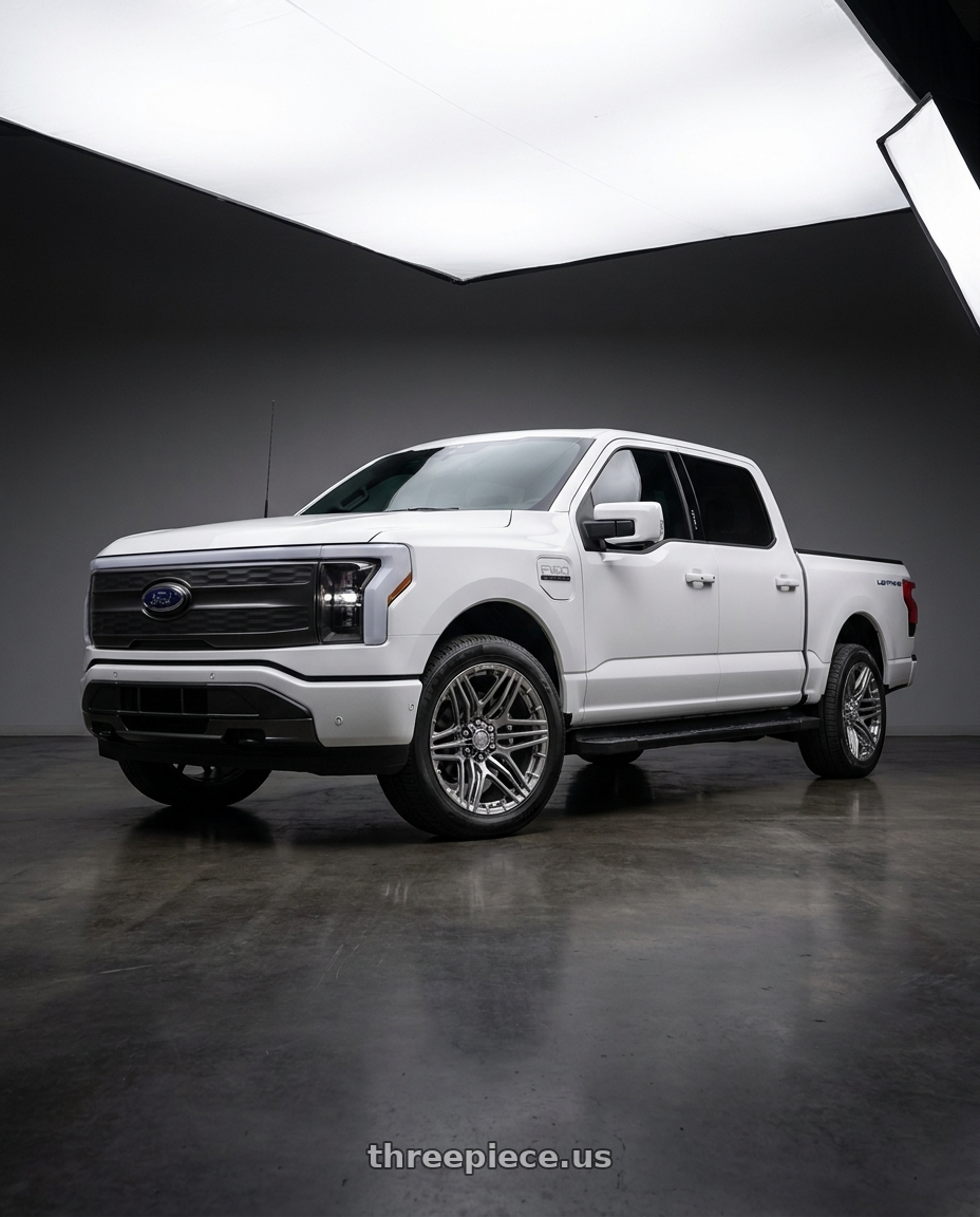 2022 Ford F150 Lightning with Fuel 1PC WEAPON 6x135 22x9.5 +20 Platinum wheels