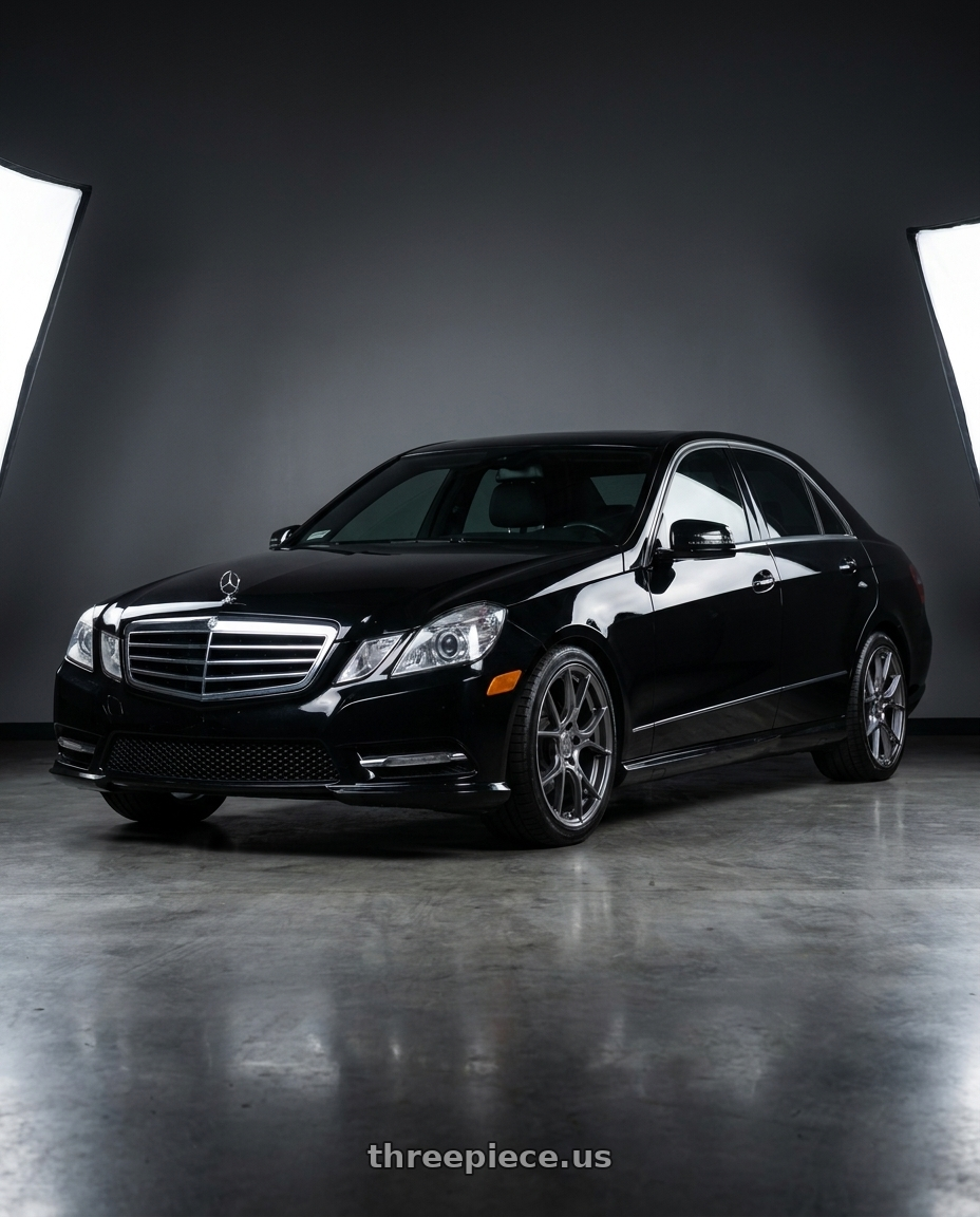 2013 Mercedes Benz E3550 4matic with Aodhan AH-11 5x112 18x8.5+35 Hyper Black wheels