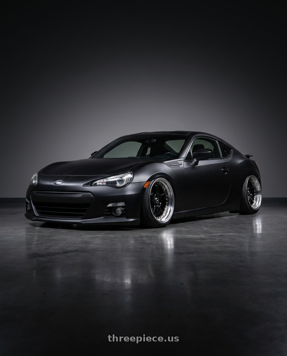 2013 Subaru brz with MST Wheels MT07 5x114.3 18x9.5 +20 Black W/machined Lip Gold Rivets wheels