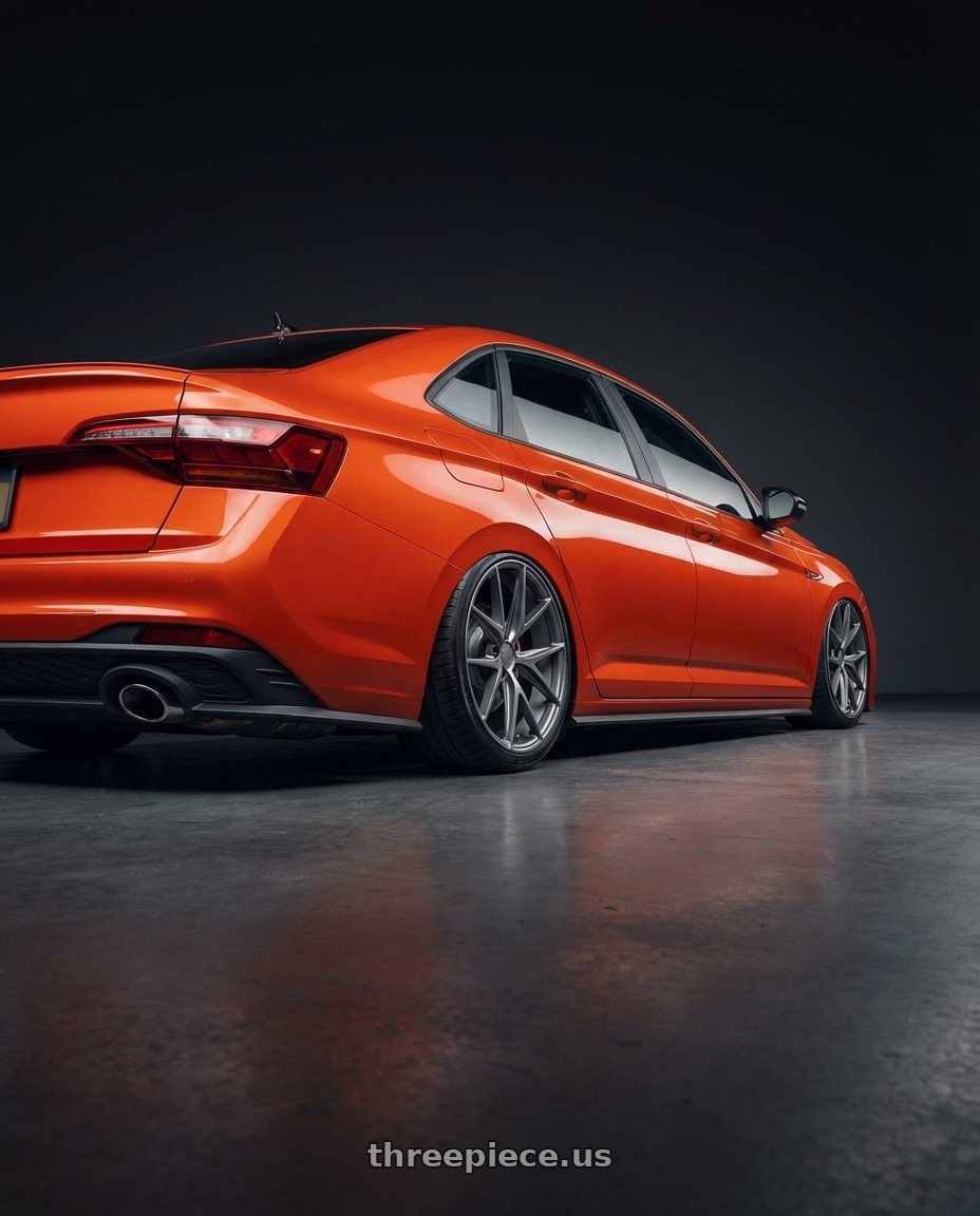 2023 Volkswagen Jetta GLI MK7 with Niche 1PC M116 MISANO 5X112 18X8 +42 MATTE GUN METAL wheels rear three quarter view square tires