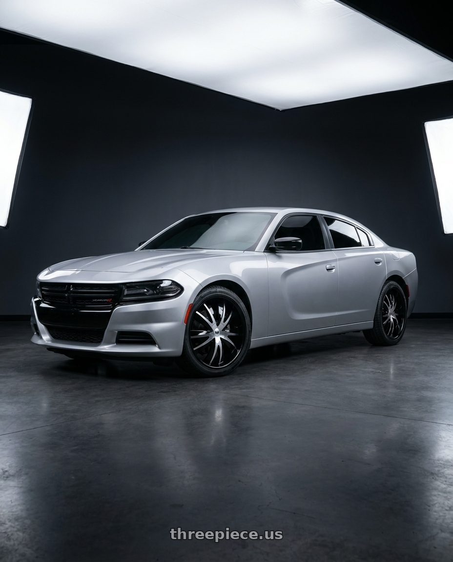 2019 dodge charger  with Mazzi Edge 337 5x112/5x120 20x8.5+35 Gloss Black/Machined Face wheels