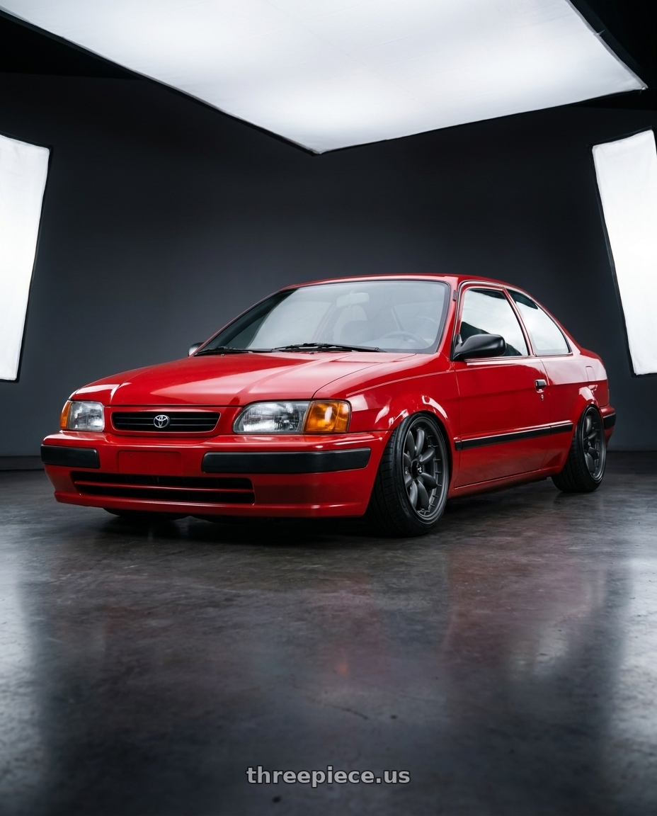 1996 Toyota tercel el51 with Enkei Compe 4x100 15x8+25 Gunmetal wheels