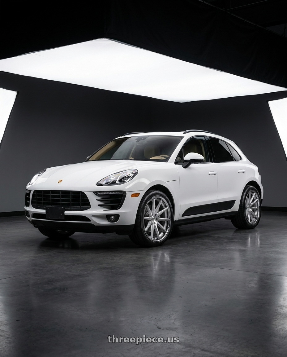 2017 Porsche macan, carrera white  with Rohana RFC10 5x112 22x9+20 Machine Silver/Chrome Lip wheels