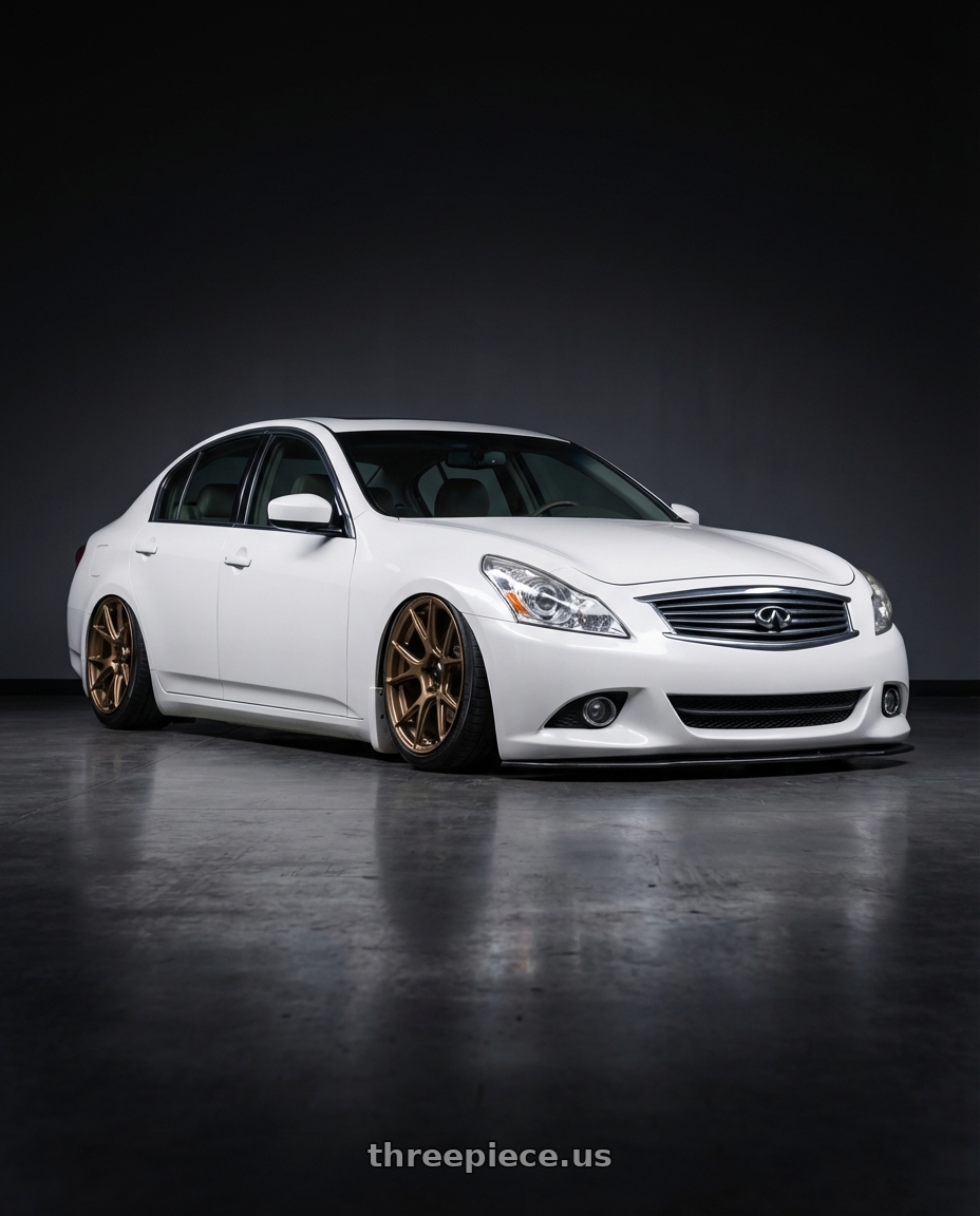 2012 Infiniti G37 with Konig Ampliform 5x114.3 19x10.5+23 Gloss Bronze wheels
