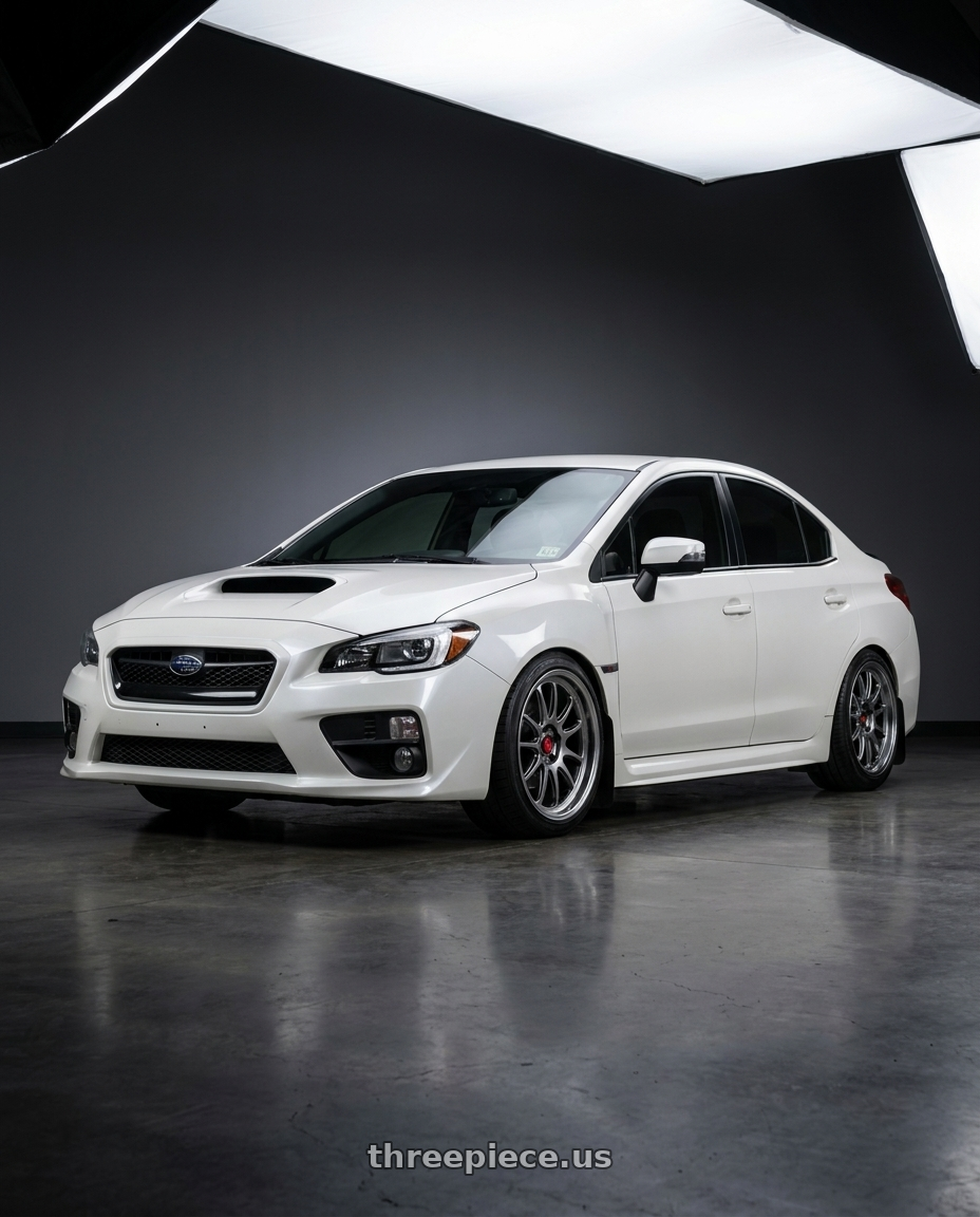 2017 Subaru WRX Limited Crystal with Aodhan AH07 5x114.3 18x9.5+30 Hyper Black wheels