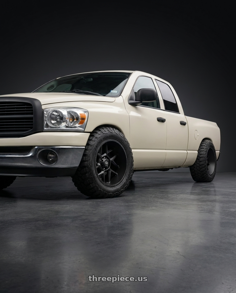 2008 ram 1500 slt 4wd with Vision Off-Road 360 Sliver 5x139.7 20x9+12 Satin Black wheels