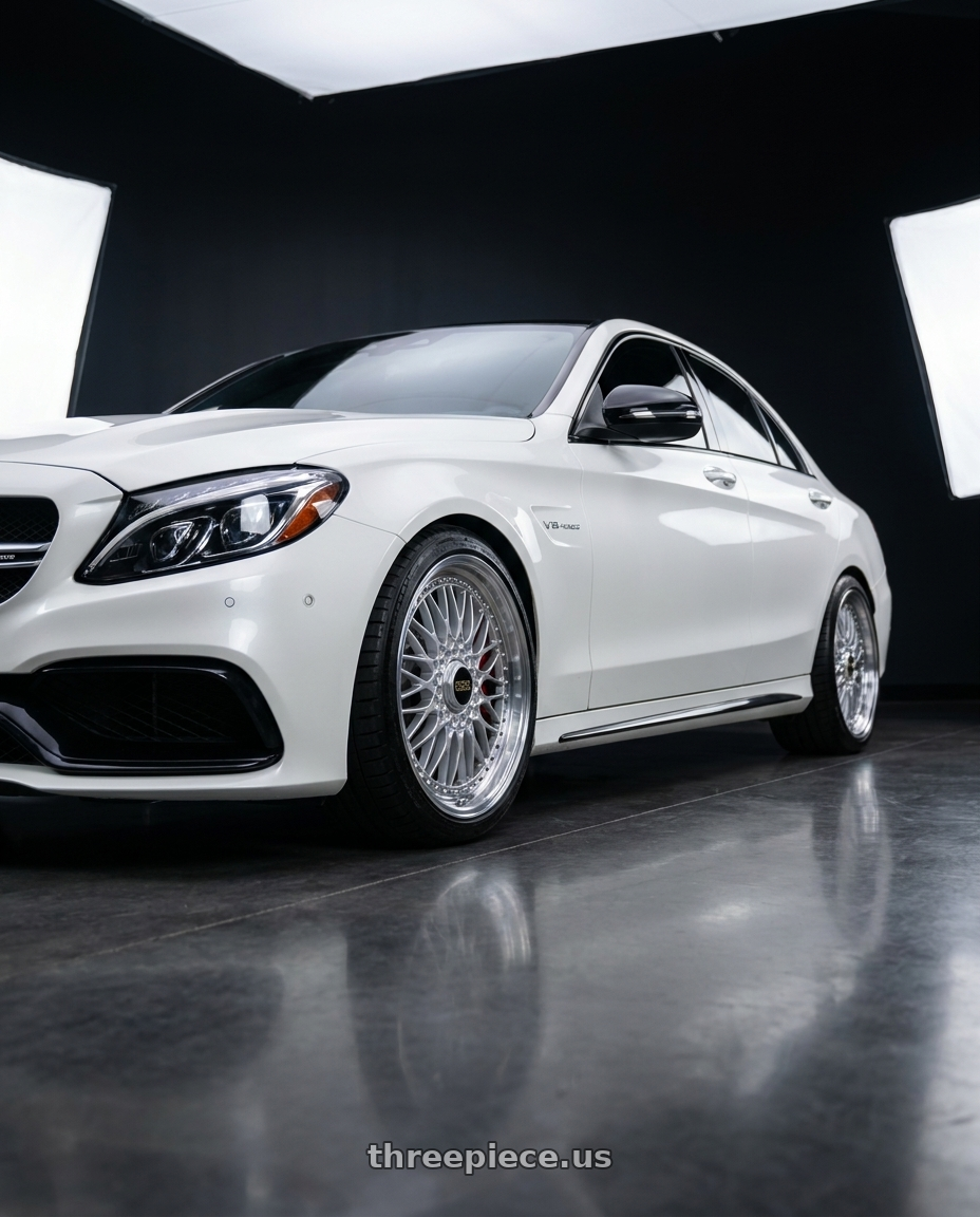 2018 Mercedes Benz C63 S with BBS Super-RS 5x112 19x9.0+42 Silver wheels