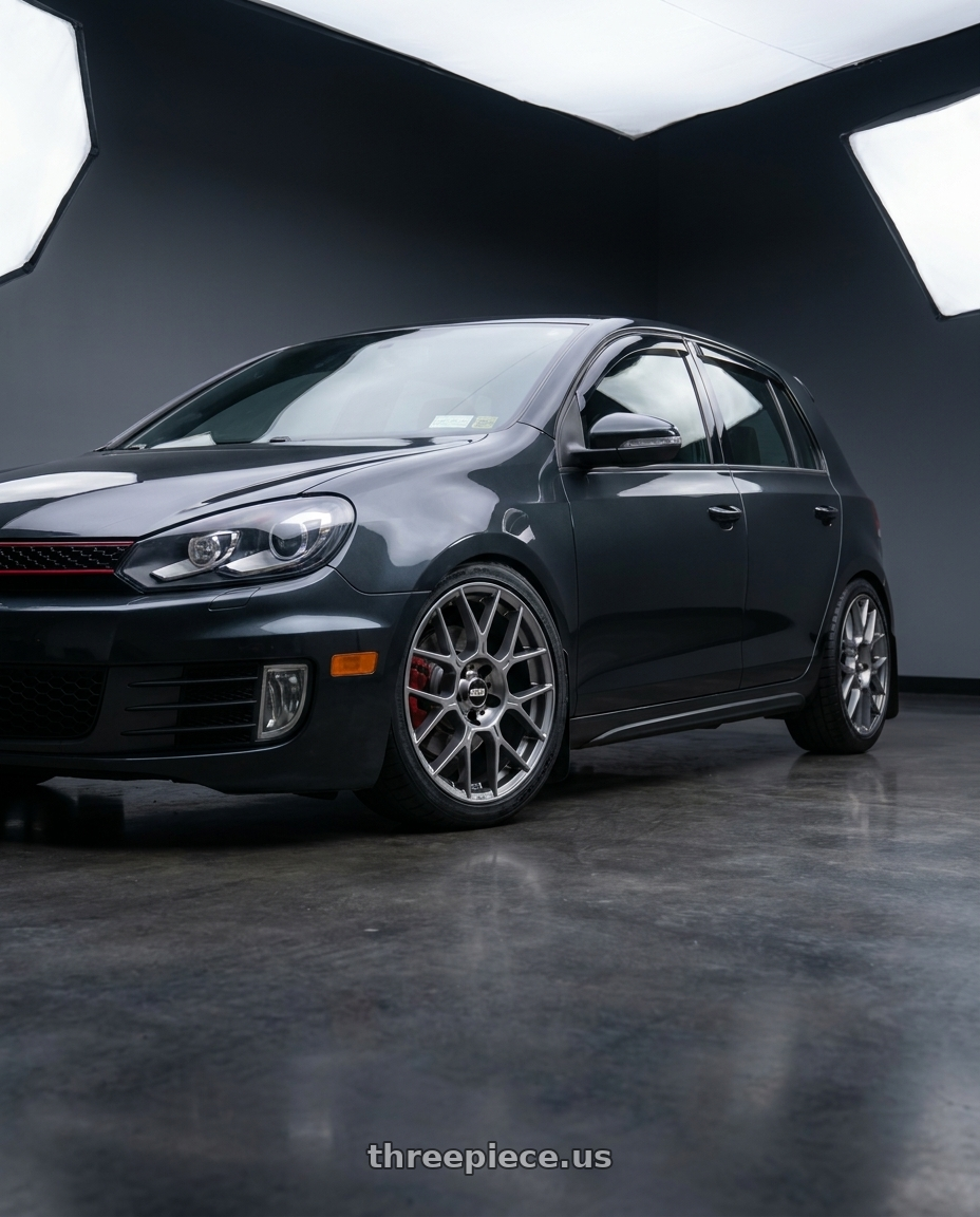 2014 Volkswagen MK6 GTI Carbon with BBS XR 5x112 18x8.0+44 Gloss Platinum wheels
