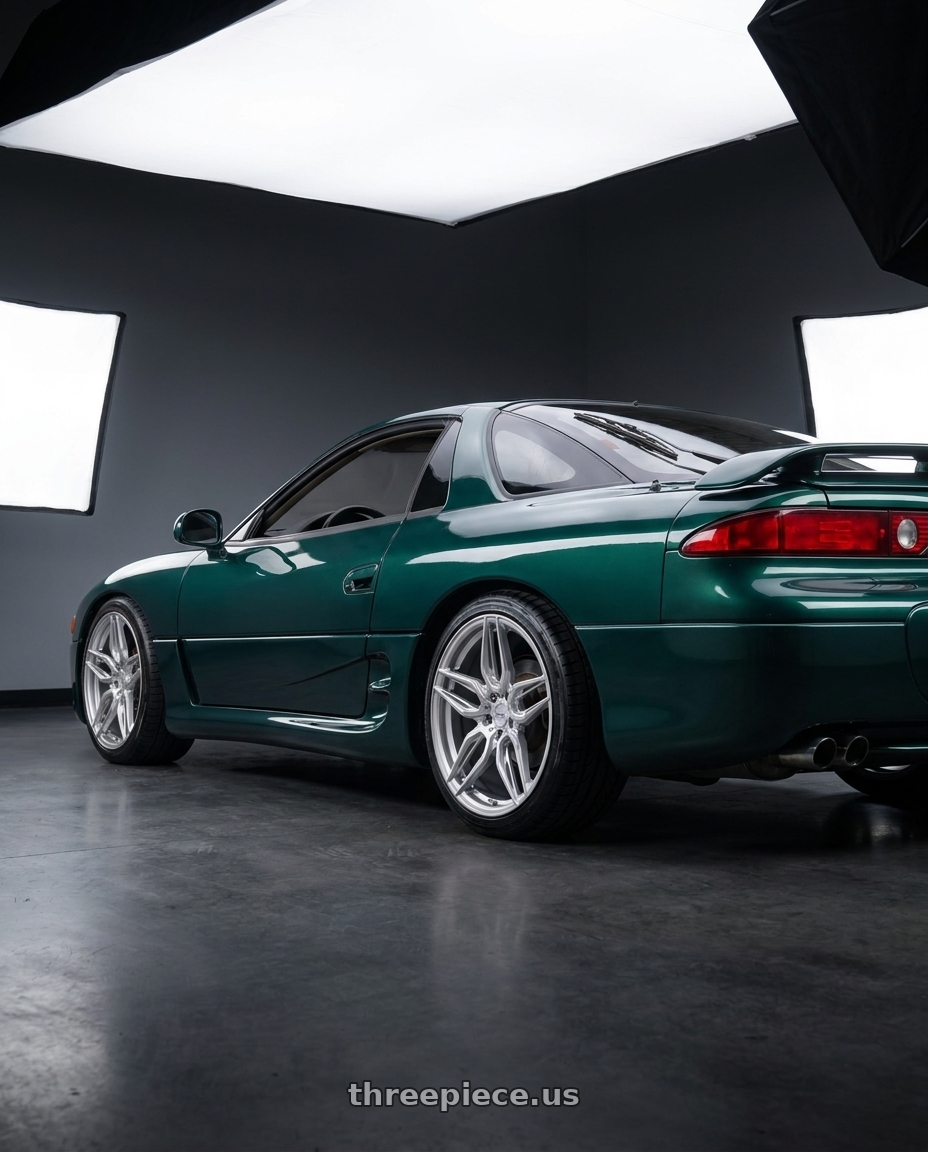 1995 Mitsubishi 3000GT VR-4 with ADV.1 ADV005 5x114.3 20x9 +35 Platinum wheels rear three quarter view square tires