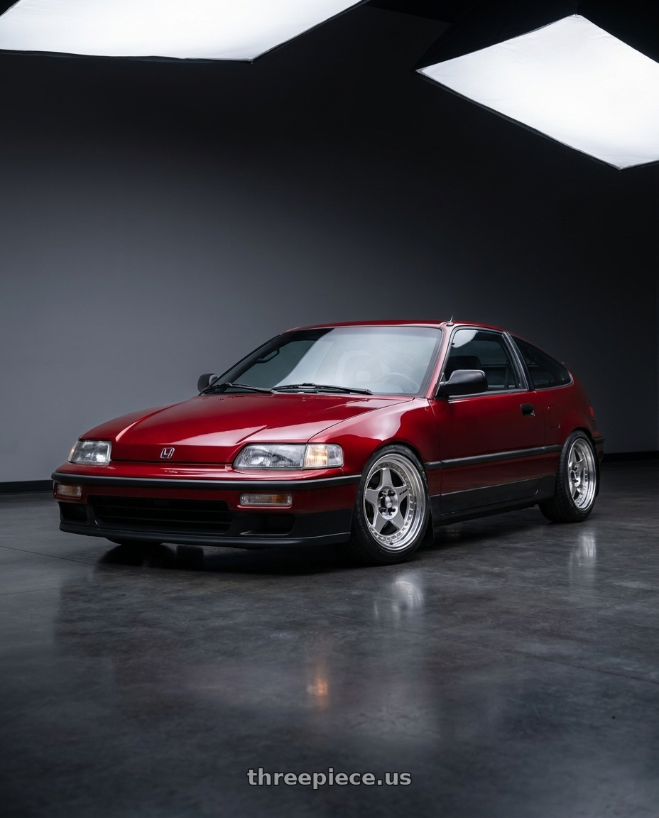 1991 Honda CRX Si with Work Meister Cr01 4x100 16x7+22 A Disk Bright Buff Finish wheels