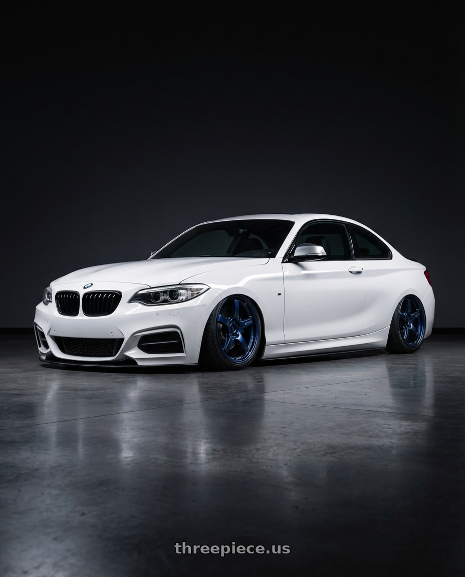 2018 BMW 2 Series F22 with Gram Lights 57CR 5x120 19x9.5+35 Eternal Blue Pearl wheels