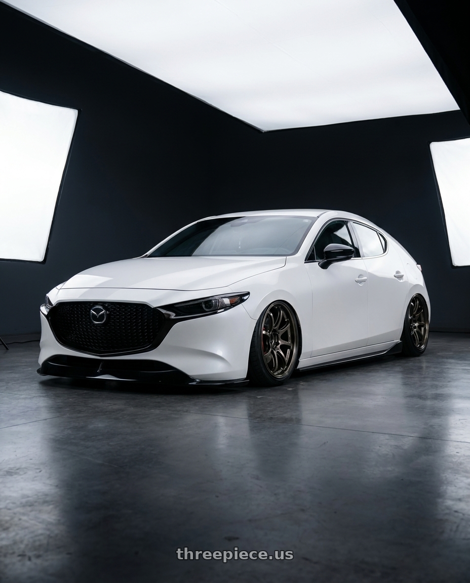 2024 Mazda3 Fastback  with Advan Racing RS-DF Progressive 5x114.3 19x8.5+37 Dark Bronze Metallic wheels