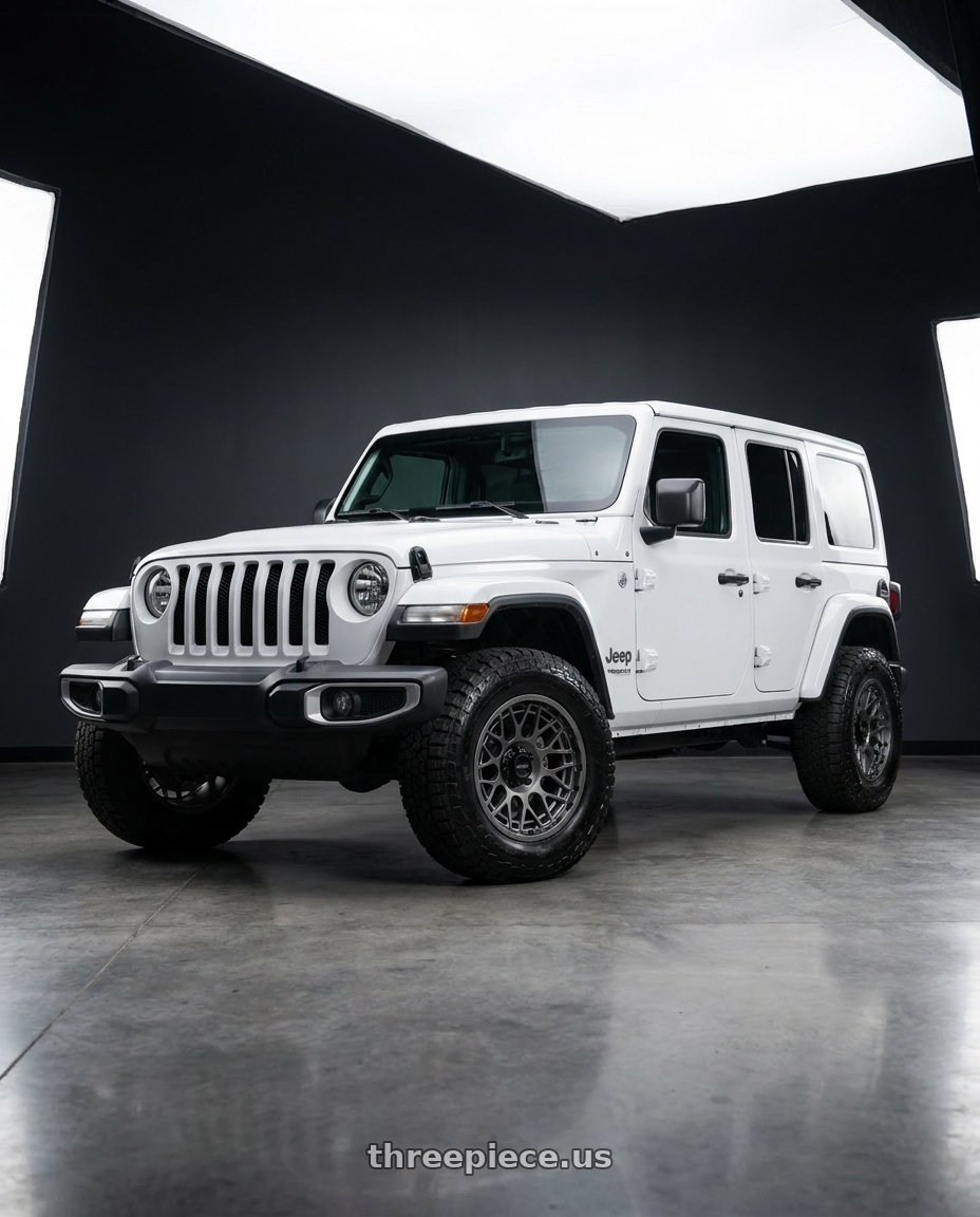 2018 Jeep Wrangler Sport with KMC KM722 TECHNIC 5X127 17X8.5 +0 ANTHRACITE wheels
