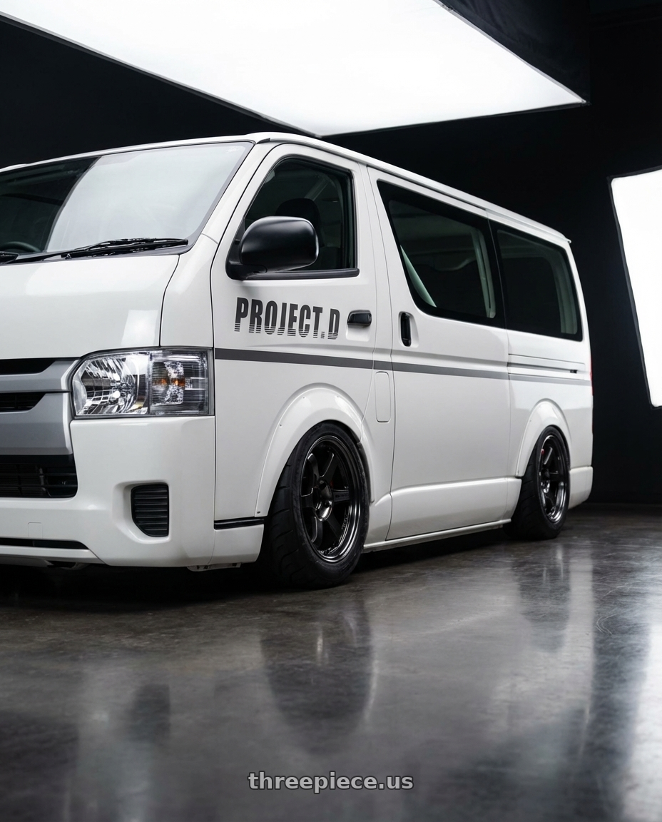 2016 Toyota Hiace DX with Volk Racing TE37SL 5x114.3 19x10.5+12 Pressed Double Black wheels
