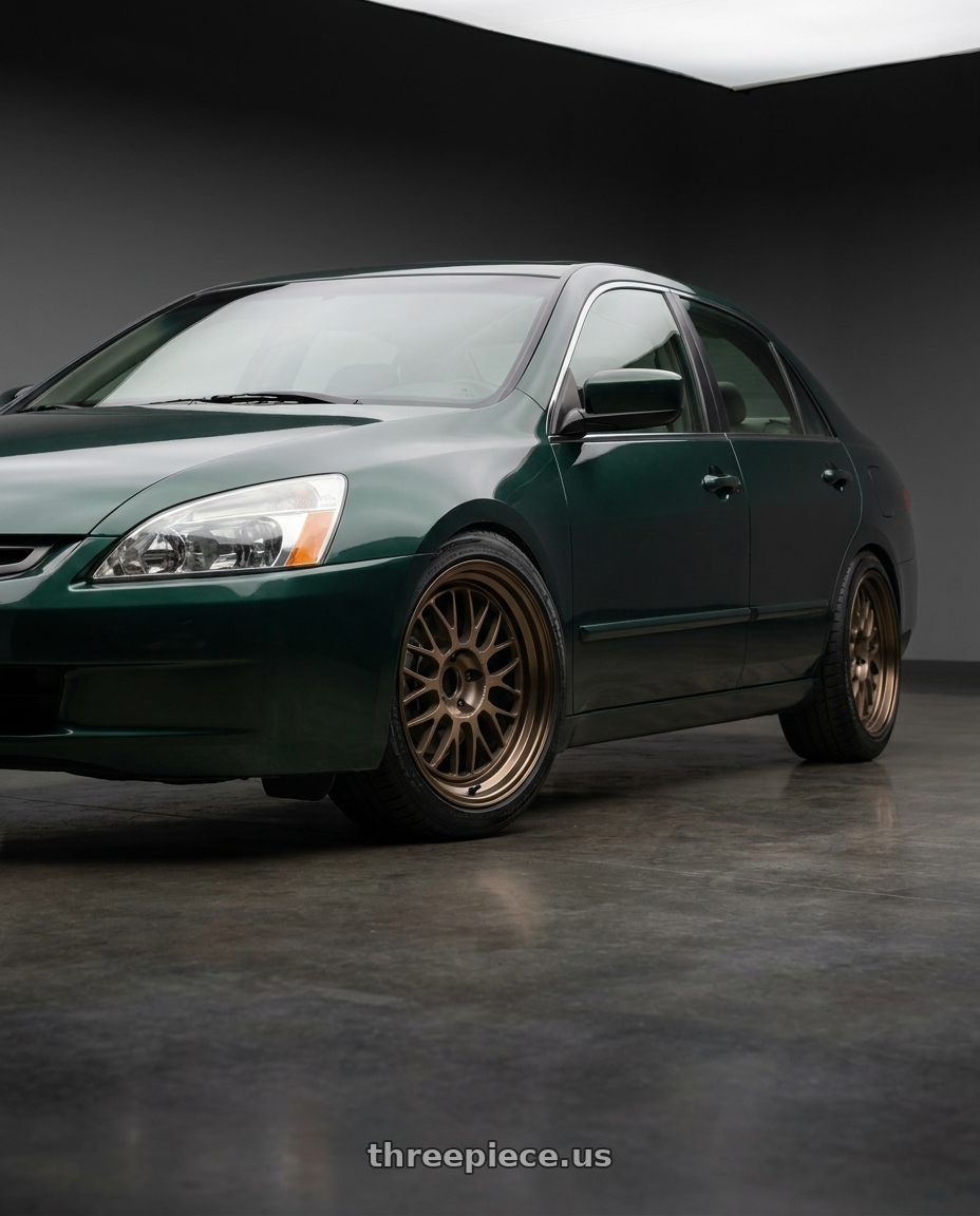 2003 Honda Accord 30 Cooper Green with Volk Racing 21A 5x112 18X10+15  Bronze wheels