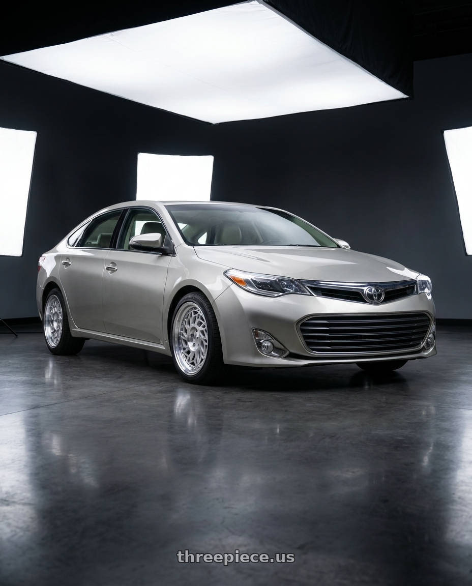 2013 toyota avalon with F1R R32 5x114.3 18x8.5 +33 Machine Silver/Polish Lip wheels