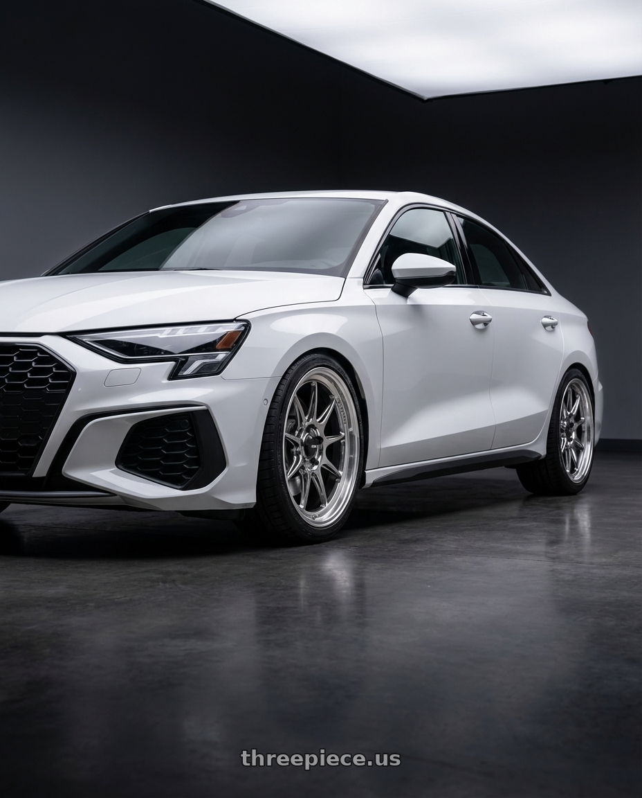 2024 Audi S3 8Y with Konig Countergram 5x112 19x11+40 Hyper Chrome / Machined Lip wheels