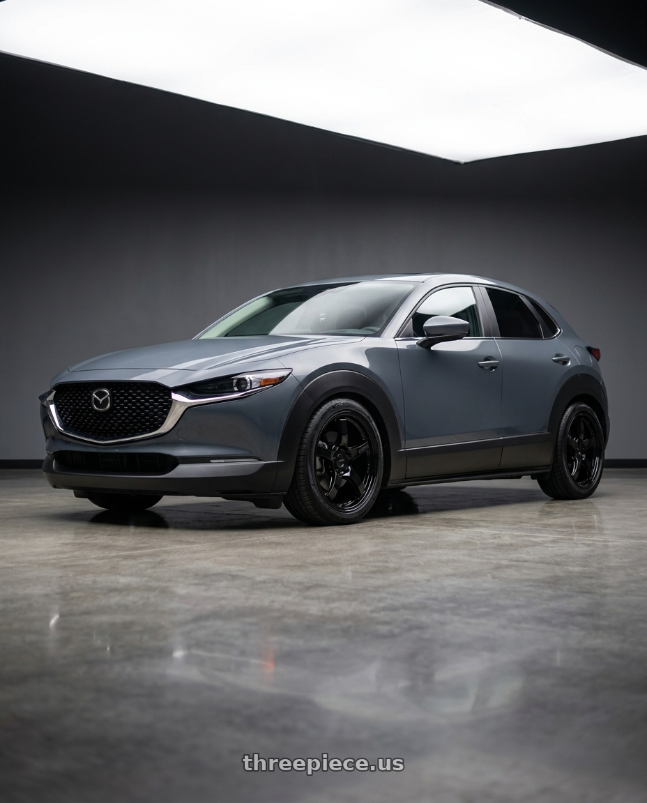 2026 mazda cx-30 with Gram Lights 57CR 5x100 18x9.5+38 Glossy Black wheels