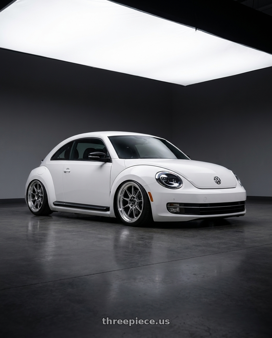 2016 Volkswagen Beetle Turbo with Konig Countergram 5x112 19x8.5+43 Hyper Chrome / Machined Lip wheels