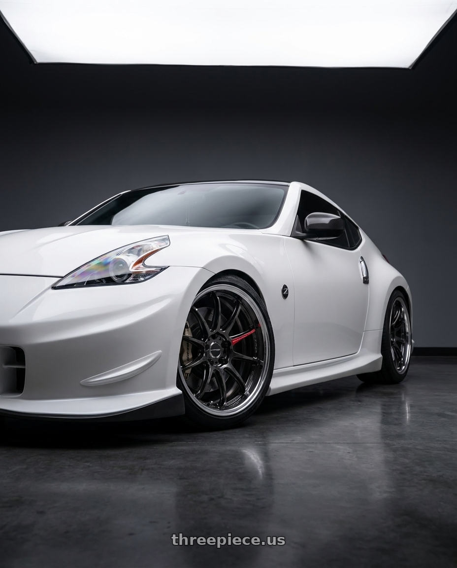2017 Nissan 370z with Work Zr10 2P 5x120 18x11.0 +0 Glim Black wheels