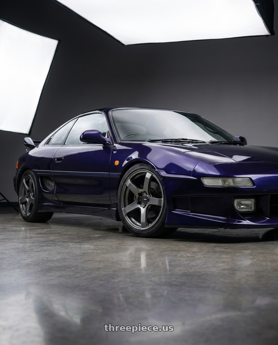 1998 toyota mr2 with Enkei PF07 5x114.3 18x8.5+35 Dark Silver wheels
