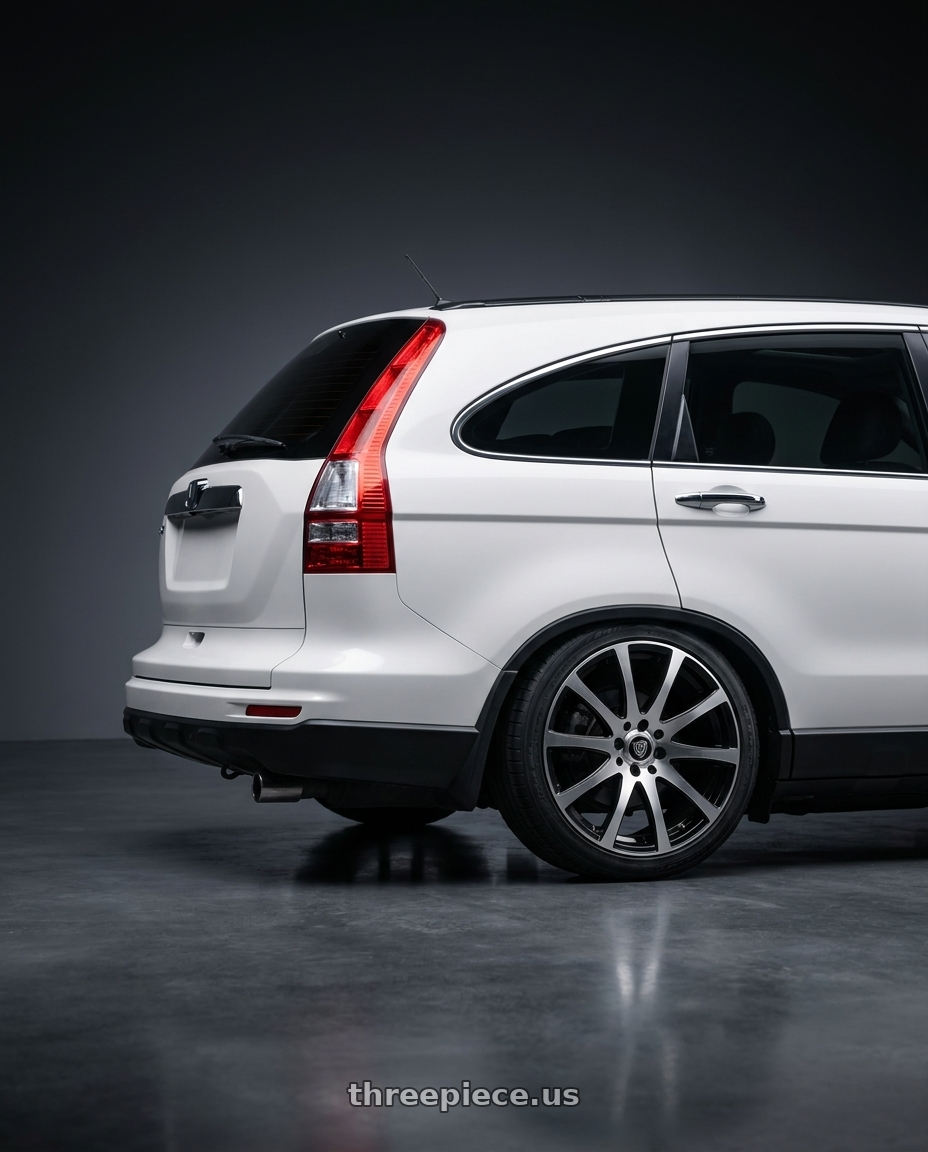 2009 HONDA CRV with G - LINE ALLOYS G0001 5x105/5x114.3 17x7.5+35 BLACK / MACHINED wheels rear three quarter view square tires