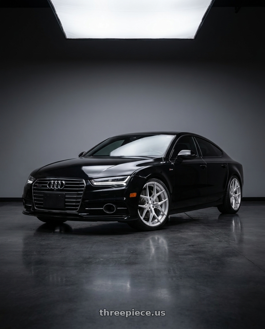 2017 Audi A7 Premium Plus with Niche 1PC RIVIERA 5x112 20x9 +45 Gloss Silver W/ Brushed Face wheels