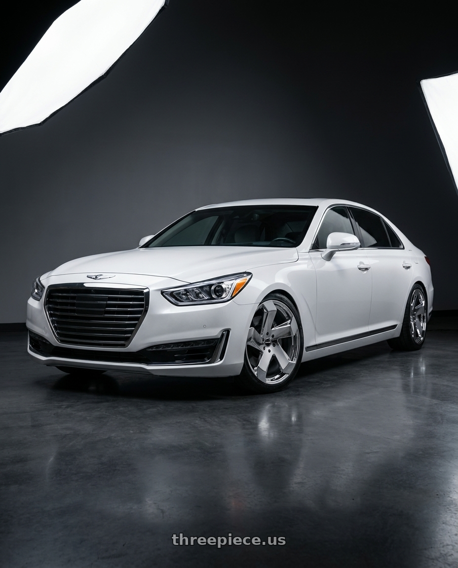 2018 genesis g90 ultimate with Strada Coltello 5x114.3 20x8.5 +35 Chrome wheels