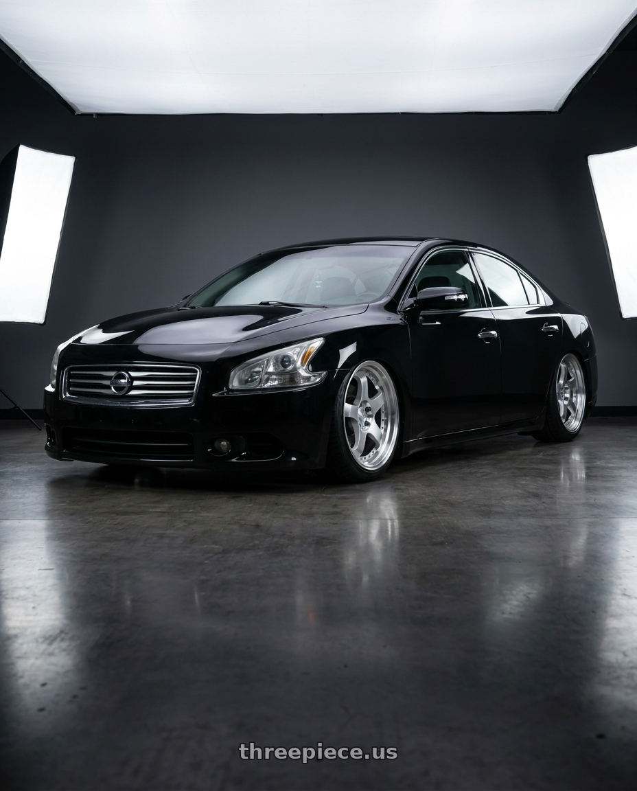 2013 Nissan maxima with Aodhan AH03 5x114.3 19x9.5+22 Silver w/Machined Face wheels