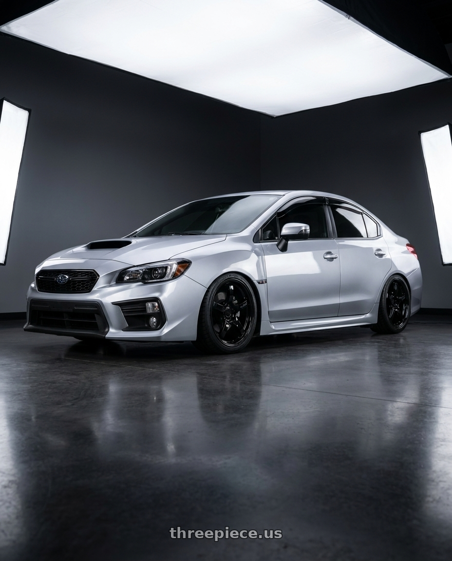 2020 subaru wrx with Gram Lights 57CR 5x114.3 18x9.5 +38 GLASS BLACK wheels